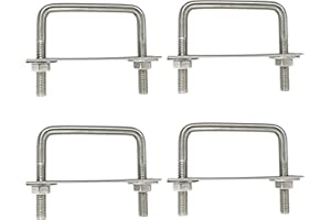 duoyif Bulloni A U Quadrati M8 70mmx70mm U-Bolts, Diametro interno 70mm, Bullone A U Quadrato In Acciaio Inox Con Dado Piastra Telaio, U Bolt Per Cortile Fissazione Serraggio Tubi (M8-70x70mm)