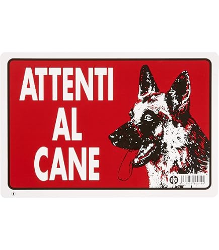 Cartello Attenzione Al Cane – Lupo Cecoslovacco – PVC Giallo 15x20cm – 'Area Difesa Da Cane Da Guardia'