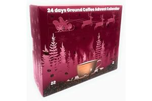 AKEDE Coffee Advent Calendar 2023-24 Days Christmas Coffee Advent Calendar Of 12 Flavoured Ground Coffee Selection - Coffee Gift Set - Christmas Coffee - Gifts For Men & Women - Coffee Gifts
