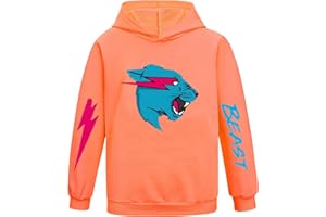 CKCKTZ Mr Beast - Sudadera con capucha para niños y niñas, sudadera de manga larga con dibujos animados, camiseta clásica