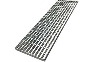 Natotela Galvanized Grating Steel Trench Grate 100x30cm Driveway Metal Channel Drain Grates B125 Heavy Duty Mesh Drainage Gutter Vent for Outdoor Garage Parking Lot Ditch Concrete Floor Forge Walkway