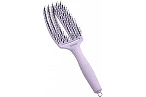 Olivia Garden Fingerbrush Care Iconic - Talla Media - Lavanda - Cepillo desenredante con Cerdas de jabalí y nylon para un brillo y un peinado definitivos