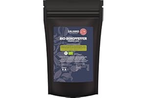 ‎SALIAMO 100g BIO-Bergpfeffer Malabar, Tigerpfeffer,Kerala aus Wayanad Hochland, intensives fruchtiges Malabararoma, ideal zu Fleisch, Fisch, Gemüse | Saliamo