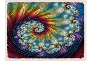 ROCKY&CHAO Kit de Fabrication de Tapis Fabrication de Tapis pour Adultes Enfants Kit de Point de Croix Fabrication de Tapis Décoration de la Maison 60x42cm(Vague abstraite)