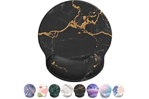 Giecy Tappetino Mouse Poggiapolsi,Gaming Mouse Pad Ergonomico in Gel,Supporto per Polso per Computer per il Gioco, Mousepad con Base in PU Antiscivolo (Marmo Nero)