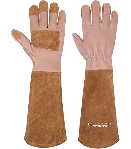 Gants De Jardin FELCO 705 - Cuir De Vache, Protection Aux épines, Manchette Longue