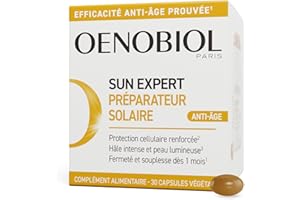OENOBIOL SUN EXPERT Préparateur Solaire Anti-Âge - Efficacité Anti-Âge prouvée - Protection cellulaire renforcée - Favorise un hâle intense et éclatant - Complément Alimentaire 30 capsules - 1 mois