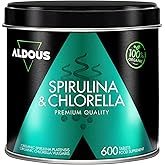 600 Comprimidos Chlorella y Espirulina Ecol&oacute;gica -3000mg por dosis- Energia | Proteina Vegana BIO Saciante - DETOX, Deporte y