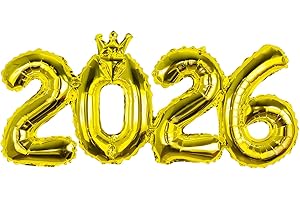 XIANSHI 2026 Luftballon,Silvester Deko 2026,Happy New Year Ballon,Folienballon Ballons Tischdeko Balloons Folienballons,Silvesterparty,Gold