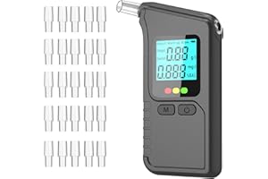 Astriva Alkoholtester Alkotester, Promillemessgerät mit 40 Mundstücken, Alkoholmessgerät mit Digitaler LCD-Anzeige, Professioneller Atemalkoholtester Promilletester Alkomat für Alkoholtest Heim