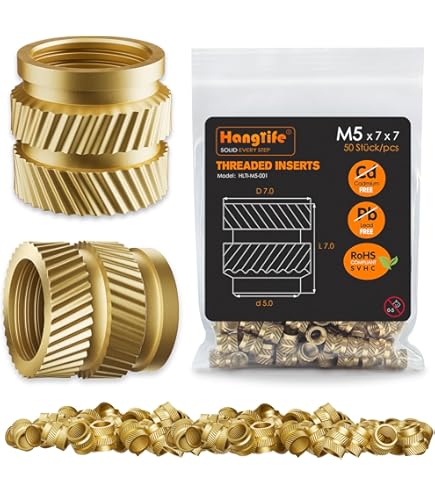 100x M3 Gewindeeinsätze Messing - 5x4mm, Mit Pinzette, Für 3D Druck & Modellbau