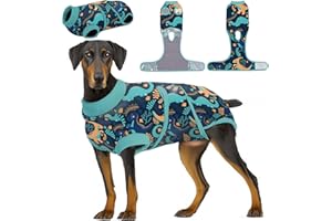 PetWarm Dog Neuter Suit, Onesie for Dogs After Surgery, Pet Cone Alternative After Surgery, Recovery Suit for Dogs Female Male Dog Onesie for Spay Neuter, Dinosaur Pattern, Green, M