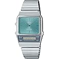 Casio Watch Vintage IP Grey Dual Time Steel Flat Link AQ-800EC-2ADF, bracelet