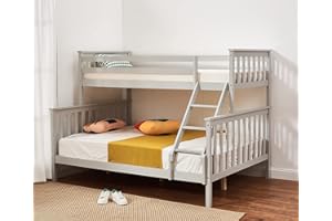 Panana Bunk Bed with Ladder, Twin over Twin 3FT and 4FT6 Triple Sleeper Bunk Bed for Kids (Grey)