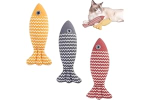 HDGSAFD 3 giocattoli per animali domestici, a forma di pesce, giocattolo per animali domestici, giocattolo per gatti per interni, giocattolo da masticare per gatti, animali domestici