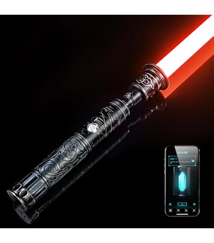 thumbnail image 2 of Borlvias RGB Lightsaber - Dueling Saber With 12 Colors, 16 Sounds, Motion Control & Metal Hilt (Gold, 32" Blade) 2 of 10