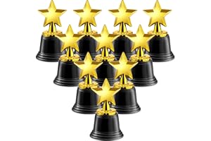 Bedwina Star Trophy Award – 12-pack, 11,4 cm guldtroféer för barn och vuxna, tävlingar, sportevenemang, festdekorationer, lärare och festpresenter