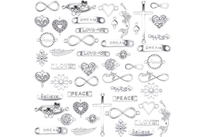 HERZWILD Connettore Per Bracciali 50 Pezzi Ciondoli Misti Connettore Connettori Gioielli per Artigianato Per Collana Fai Da Te Accessori Per Bracciali