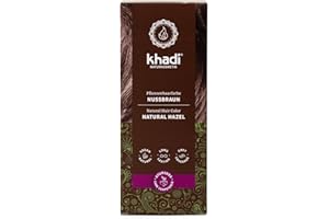khadi ORZECHOWY BRAZ roślinna farba do włosów, zanurza włosy w cudownie ciepłym orzechowym nugatowym brązie, 100% roślinna, naturalna i wegańska, certyfikowane kosmetyki naturalne, 100g