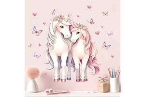 Little Deco Wandtattoo Pferde mit Schmetterlingen DL5040 L
