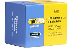 Tacwise 0301 Clavos de Acabado Galvanizados Tipo 16G / 64 mm, Paquete de 2500