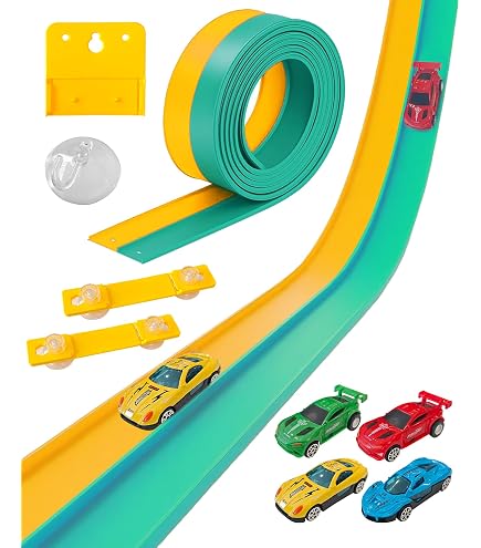 Circuit De Course Portable 5 M – Double Piste Flexible Avec 4 Voitures, Rampes & Sac De Transport – Jouet Enfant 3 Ans+
