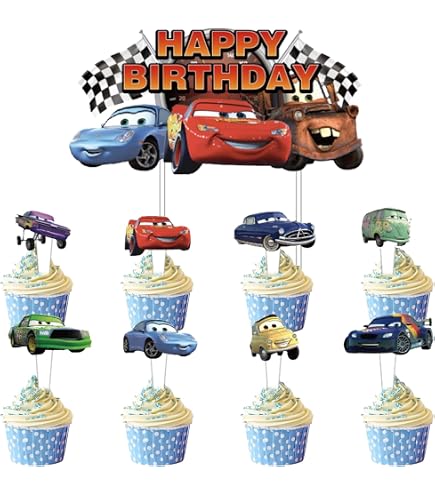 Cars Tortendeko – 21-teiliges Set Mit Autos & Topper Für Kindergeburtstag