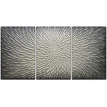 Amei Handgemaltes Ölgemälde 60x120 Cm – Abstrakte Blumen Auf Leinwand, Gerahmt, Hellblau