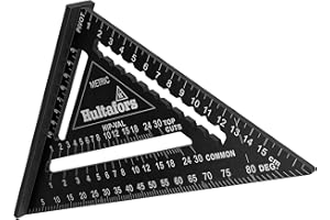Squadra 5-in-1 180 mm I Hultafors I Squadra da carpentiere fresata a CNC in alluminio I Squadra da carpentiere per marcatura, misurazione e disegno I Incl. tavola di conversione I 257010