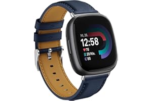 Hatolove Bransoletka kompatybilna z Fitbit Versa 4 / Fitbit Versa 3 / Fitbit Sense 2 / Sense bransoletka dla kobiet i mężczyzn, miękki skórzany pasek zapasowy do zegarka Versa 4 / Versa 3 / Sense