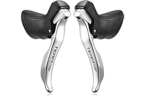 SENTYEH SENSAH Silver Road Bike Shifters /2X8/2X9/2X10/2X11 Speed Lever Brake Bicycle Derailleur Compatibile con Shimano