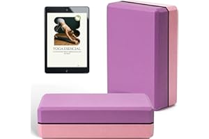 MOLIMILL Bloque Yoga 2 Unidades Espuma EVA + Ebook Ejercicios Yoga con Ladrillo | Ladrillo Yoga Ideal Para Pilates, Yoga, Fitness y Gimnasio
