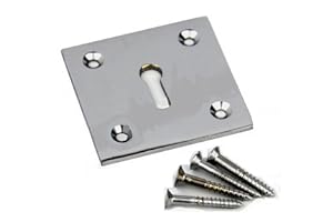Frelan Jedo Square Keyhole Cover Escutcheon 50mm x 50mm + Screws (Satin Chrome)