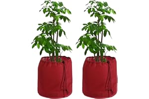 DEWUR Thermo Topfschutz für Pflanzen in Aussenbereichen, doppelt isoliert, Winterschutz für Kübelpflanzen vor Frost und Nässe, mit Drainage (Rot, 2stk.(65x70cm))