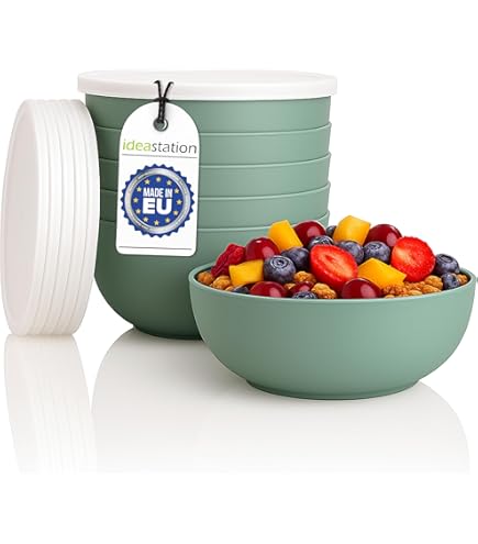 Doafoce 6 stuks slakommenset 60 oz grote campingschalen, slakom, kunststof set van kunststof kommen, voor muesli, soep, snacks, fruit, salade (20 × 15 × 8 cm Doafoce 6 stuks slakommenset 60 oz grote campingschalen, slakom, kunststof set van kunststof kommen, voor muesli, soep, snacks, fruit, salade (20 × 15 × 8 cm