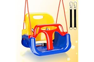 ‎TUBIAZ Tubiaz Babyschaukel Kinderschaukel 3 in 1, Schaukeln Garten Spielzeug Schaukel für Baby Kinder, belastbar bis 100kg mit Rückenlehne und Anschnallgurt, für Indoor Outdoor