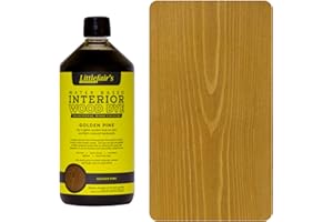 Littlefair's Teinte Bois 1ltr - Teinture Bois Écologique À Base D'Eau et Sûre - Lasure Bois Intérieur à Séchage Rapide - Peinture Lasure pour Bois Nettoyage Facile - Couleur:Pin doré