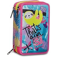 Astuccio Scuola SJ Gang 3 Scomparti Rosa Con 45 Accessori - Portapenne Completo Per Bambine - Foto 8