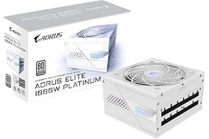 GIGABYTE AORUS Elite P1000W Ice Netzteil - PCIe 5.0, 80 Plus Platinum, Vollmodulares Design, 120mm Lüfter, ATX 3.0-kompatibel, EU-Stecker