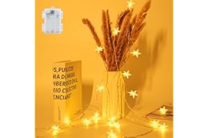 FFZZKJ Lichterkette Weihnachten Batterie Timer Sterne Außen Innen Wasserdicht für Weihnachtsdeko, 3M 20LED, Warmweiß