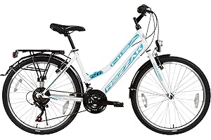 ‎REZZAK Rezzak 26 Zoll Fahrrad Mädchen Fahrrad Damen Fahrrad Citybike 21 Gang Drehschaltung RH ca 47cm Weiss Türkis -052