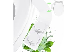 ERFEI Left/Right Reversible Toilet Bidet Attachment - Non-Electric Slim Design, Dual Nozzles (Rear & Feminine Wash), Adjustable Water Pressure, Easy Install, Universal Fit