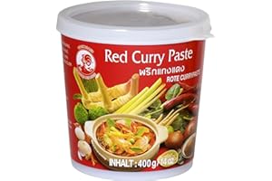 ‎COCK Cock Currypaste rot, mittelscharf, authentisch thailändisch Kochen, natürliche Zutaten, vegan, halal und glutenfrei (1 x 400 g)
