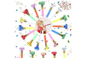 FOKELYI 20Pcs Blowouts Noisemakers, Party Blowers Party Whistles Colourful Plastic Loot Bag Funny Party Blowouts Blowers Filler Noise Toy For Birthday Kids Party Anniversary Celebrations