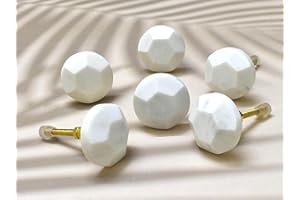 ARTISNO Manopola rotonda in marmo martellato bianco, pomello moderno per armadietto, hardware decorativo, ferramenta per mobili, maniglie per armadi, cassettiera, set-6