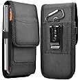 TecoKart Mobile Pouch for Men, Mobile Bag Waist Pouch Belt Mobile Pouch Phone Case Mobile Belt Pouches for Xiaomi Redmi Samsung iPhone(6.8'' Black)