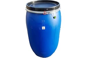 KETO DRUM KetoPlastics 220 Litre / 48 Gallon Plastic Drum/Barrel/Container for Shipping/Waste/Feed/Food with Lock
