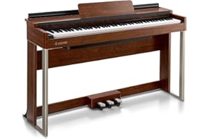 Donner DDP-200 Digital Piano 88 Key Weighted Keyboard Piano, Graded Hammer Action Electric Piano for Professional Beginner, Home Digital Piano with LCD Screen/5 Reverb/BT MIDI/Three Pedal