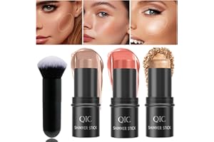 ‎DENESTUP 3 Pcs Kontur Stick Makeup Kit, Schattierungen Mit Creme Bronzer Kontur Highlighter Und Erröten Stick, Leicht Sculpt Die Wangen Nicht Fettig Wasserdicht Lang Anhaltende Matte Dewy Effekt