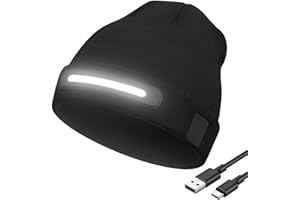 SANARIO LED Lighted Beanie Hat, 2024 New Stocking Fillers for Men, Christmas Gifts for Dad Men, 230° Wide Beam Super Bright Rechargeable Hat for Working Dog, Running, Camping, Ridding, Hiking